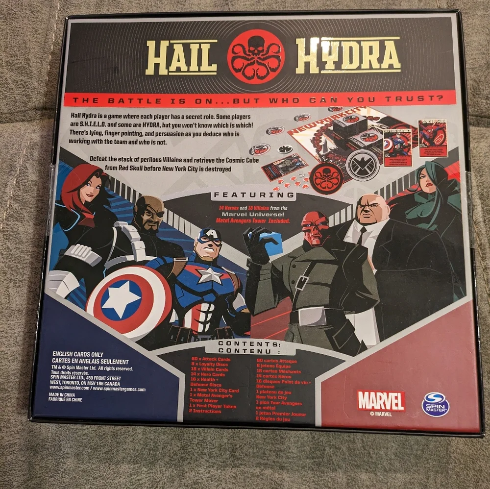NEW  Marvel Hail Hydra New World Order Board Game, Avengers SHIELD Age 14+